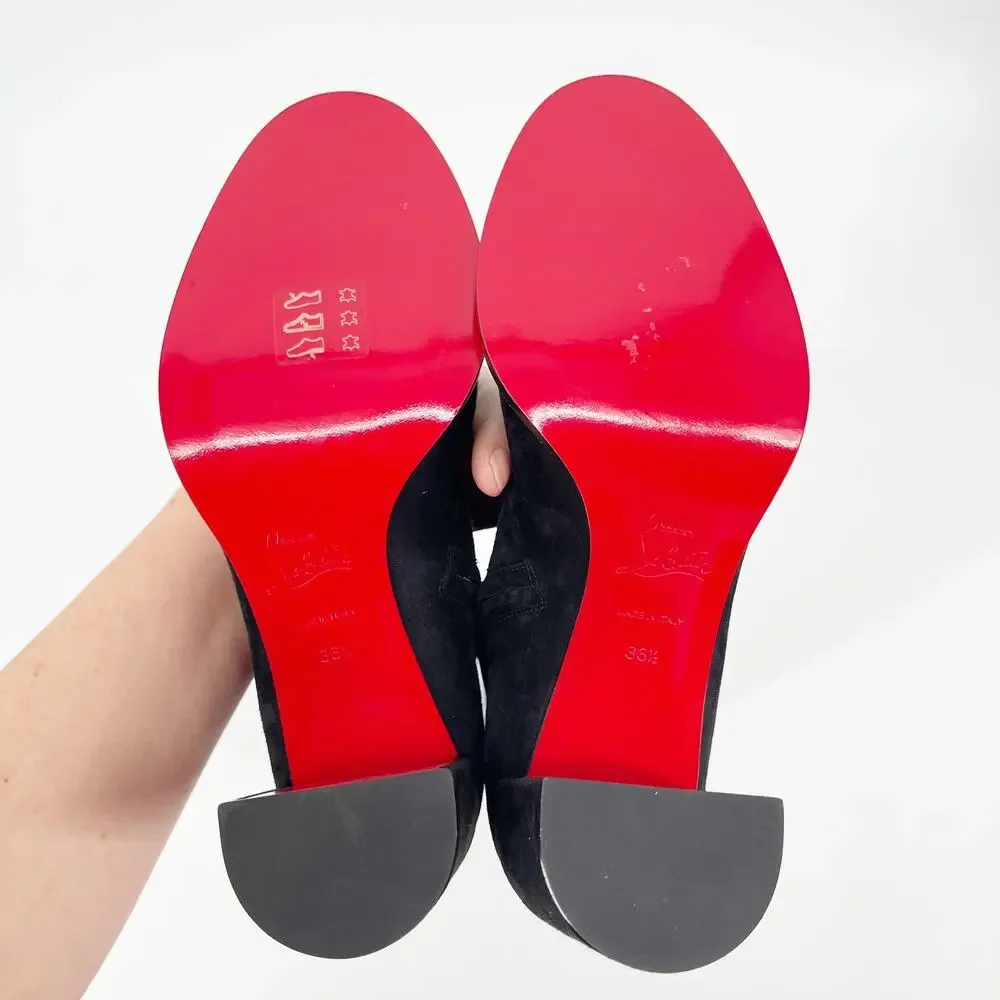 Christian Louboutin Stretchadoxa Black Over the Knee Block Heel Boots EU 36.5 - Picture 10 of 12